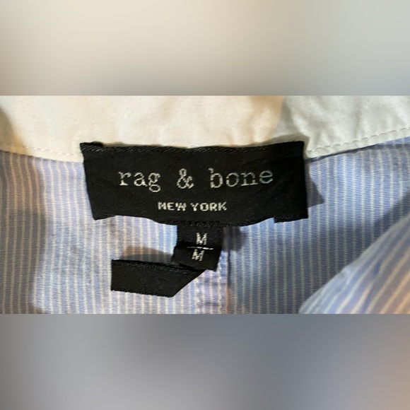 Rag N Bone NY Short Sleeve Striped Pearson Button Down Boxy Cotton Camp Shirt - Picture 8 of 9